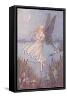 Butterfly Girl Playing Flute-null-Framed Stretched Canvas