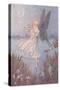 Butterfly Girl Playing Flute-null-Stretched Canvas