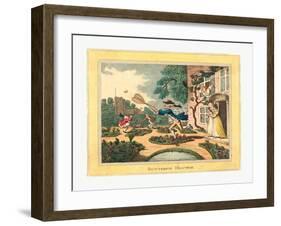 Butterfly Hunting, 1806, Hand-Colored Etching, Rosenwald Collection-Thomas Rowlandson-Framed Giclee Print