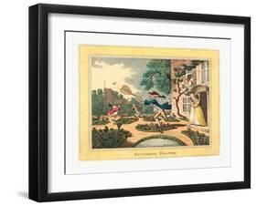 Butterfly Hunting, 1806, Hand-Colored Etching, Rosenwald Collection-Thomas Rowlandson-Framed Giclee Print