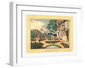 Butterfly Hunting, 1806, Hand-Colored Etching, Rosenwald Collection-Thomas Rowlandson-Framed Giclee Print