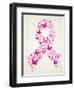 Butterfly in Breast Cancer Awareness Ribbon-cienpies-Framed Art Print