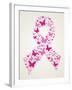 Butterfly in Breast Cancer Awareness Ribbon-cienpies-Framed Art Print