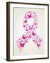 Butterfly in Breast Cancer Awareness Ribbon-cienpies-Framed Art Print