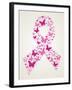 Butterfly in Breast Cancer Awareness Ribbon-cienpies-Framed Art Print