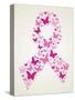 Butterfly in Breast Cancer Awareness Ribbon-cienpies-Stretched Canvas