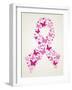 Butterfly in Breast Cancer Awareness Ribbon-cienpies-Framed Art Print