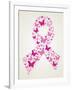 Butterfly in Breast Cancer Awareness Ribbon-cienpies-Framed Art Print