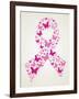 Butterfly in Breast Cancer Awareness Ribbon-cienpies-Framed Art Print