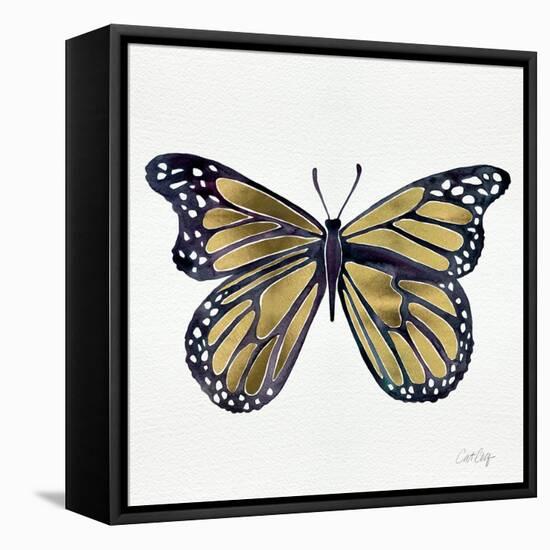 Butterfly in Gold-Cat Coquillette-Framed Stretched Canvas