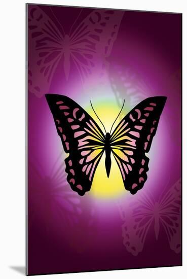 Butterfly in Purple Shadow-Ikuko Kowada-Mounted Giclee Print