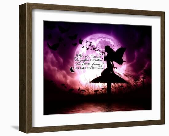 Butterfly Keeper May You Touch Dragonflies Quote-Julie Fain-Framed Art Print