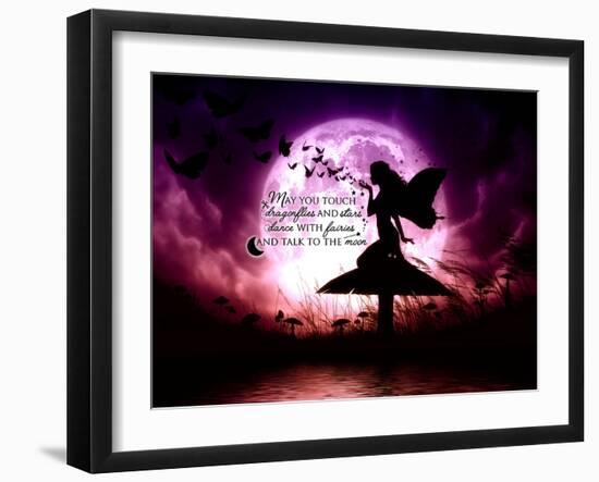 Butterfly Keeper May You Touch Dragonflies Quote-Julie Fain-Framed Art Print
