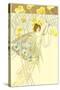 Butterfly Lady Hanging on Filigreed Flowers-null-Stretched Canvas