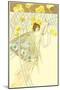 Butterfly Lady Hanging on Filigreed Flowers-null-Mounted Art Print