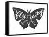 Butterfly Lettering Poster-zapolzun-Framed Stretched Canvas