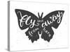 Butterfly Lettering Poster-zapolzun-Stretched Canvas