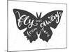 Butterfly Lettering Poster-zapolzun-Mounted Art Print