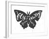 Butterfly Lettering Poster-zapolzun-Framed Art Print