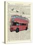 Butterfly London Bus-Marion Mcconaghie-Stretched Canvas