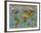 Butterfly Map (Variant 1)-Garry Walton-Framed Art Print