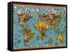 Butterfly Map (Variant 1)-Garry Walton-Framed Stretched Canvas