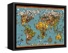 Butterfly Map (Variant 1)-Garry Walton-Framed Stretched Canvas