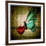 Butterfly on Flower with Words-Cherie Roe Dirksen-Framed Giclee Print