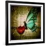 Butterfly on Flower with Words-Cherie Roe Dirksen-Framed Giclee Print