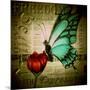 Butterfly on Flower with Words-Cherie Roe Dirksen-Mounted Giclee Print