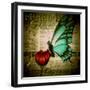 Butterfly on Flower with Words-Cherie Roe Dirksen-Framed Giclee Print