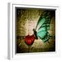 Butterfly on Flower with Words-Cherie Roe Dirksen-Framed Giclee Print