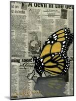 Butterfly On My Newspaper-Cherie Roe Dirksen-Mounted Giclee Print