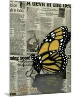 Butterfly On My Newspaper-Cherie Roe Dirksen-Mounted Giclee Print