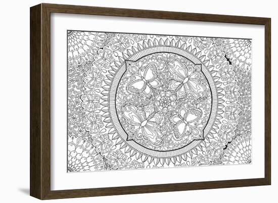 Butterfly Party Mandala-Hello Angel-Framed Giclee Print