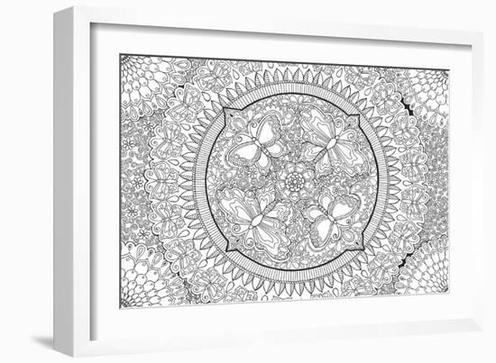 Butterfly Party Mandala-Hello Angel-Framed Giclee Print