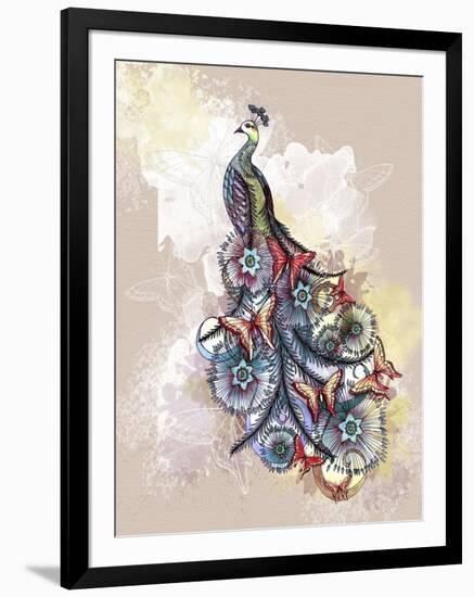 Butterfly Peacock-The Tangled Peacock-Framed Giclee Print