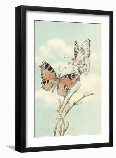 Butterfly People on Pussy Willows-null-Framed Art Print