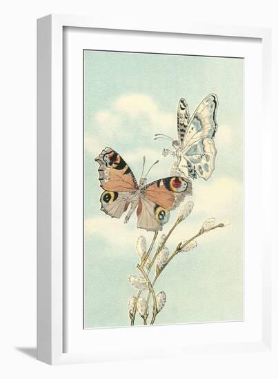 Butterfly People on Pussy Willows-null-Framed Art Print