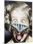 Butterfly Perched on Girl's Nose-null-Mounted Photographic Print