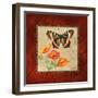 Butterfly & Poppies-Gregory Gorham-Framed Art Print