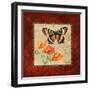 Butterfly & Poppies-Gregory Gorham-Framed Art Print