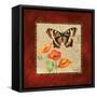 Butterfly & Poppies-Gregory Gorham-Framed Stretched Canvas