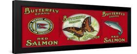 Butterfly Salmon Can Label - San Francisco, CA-Lantern Press-Framed Art Print