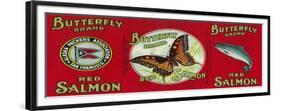 Butterfly Salmon Can Label - San Francisco, CA-Lantern Press-Framed Premium Giclee Print