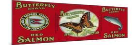 Butterfly Salmon Can Label - San Francisco, CA-Lantern Press-Mounted Premium Giclee Print