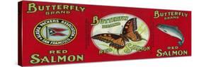 Butterfly Salmon Can Label - San Francisco, CA-Lantern Press-Stretched Canvas