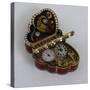 Butterfly-Shaped Snuffbox with Carillon and Self-Winding Watch, Gold and Enamel-null-Stretched Canvas