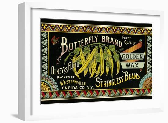 Butterfly Stringbeans Seed Packet-null-Framed Art Print