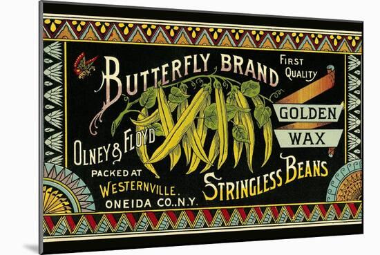 Butterfly Stringbeans Seed Packet-null-Mounted Art Print